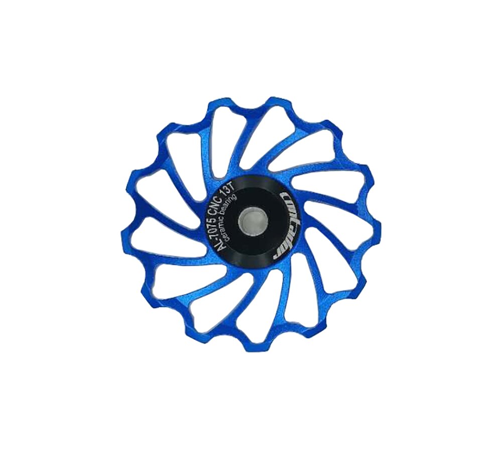 Bicycle rear derailleur ceramic guide wheel 11T / 12T / 13T / 18T ceramic bearing guide wheel variable speed tensioner: Blue  13T