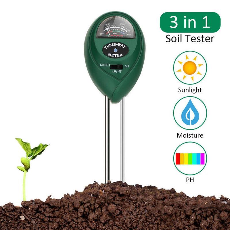 3 in 1 maaperän ph-mittari kosteus/valo/happo/ph-testi happamuus kosteus auringonvalo puutarhakasvit kukat kostea testaaja instrumenttityökalu