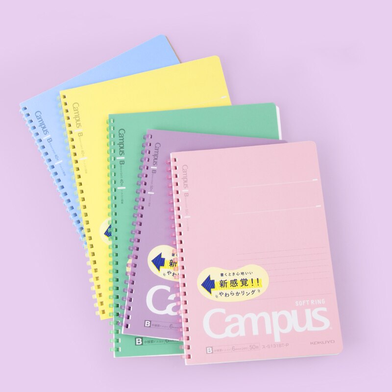 1pc Japan KOKUYO Soft Ring Notebook Limited Candy Color B5 40 Pages A5 50 Pages Coil Notebook Workbook Japanese Stationery