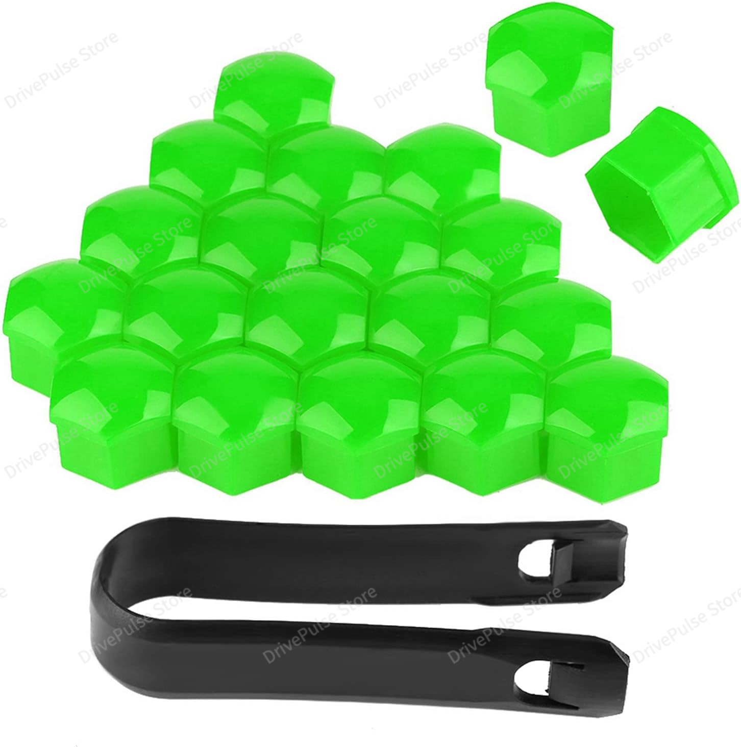 20 piezas cubiertas universales para tuercas de rueda 17/19/21mm-tapas para pernos de rueda a prueba de ust para coche, SUV, camión | Protección y decoración exterior: M14x1.75 / Verde