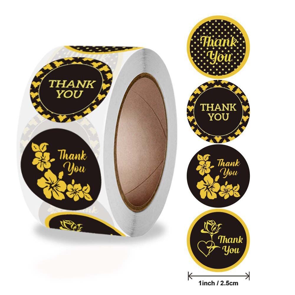 100-500pcs 1inch Thank You Stickers For Packaging Decorations Labels Envelope Seal Labels Different Styles: Red / 100pcs