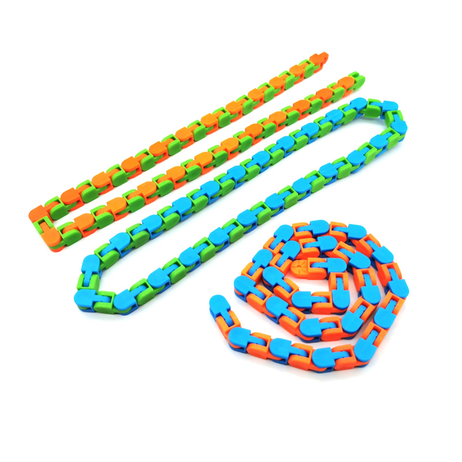 3Pcs Wacky Tracks 24/48 Knoop Keten Decompressie Speelgoed Wacky Tracks Snap En Klik Fidget Anti Stress Speelgoed Draaibaar Armband speelgoed