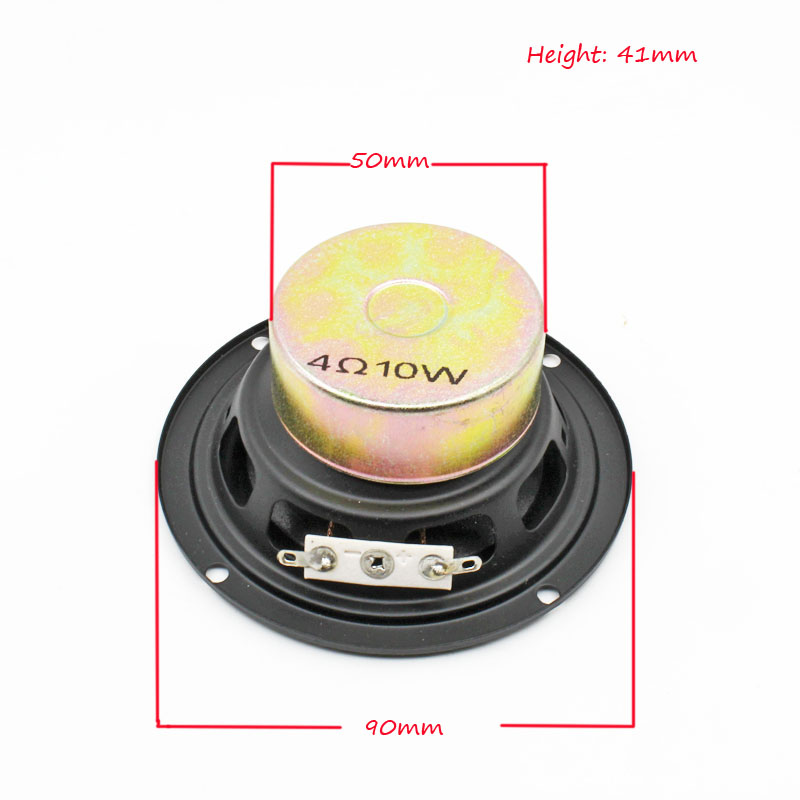 2pcs 4R 10W Loudspeaker Tweeter Full Frequency Speaker 48MM Internal Magnetic Antimagnetic Diameter 90MM Foam Edge Height 41MM