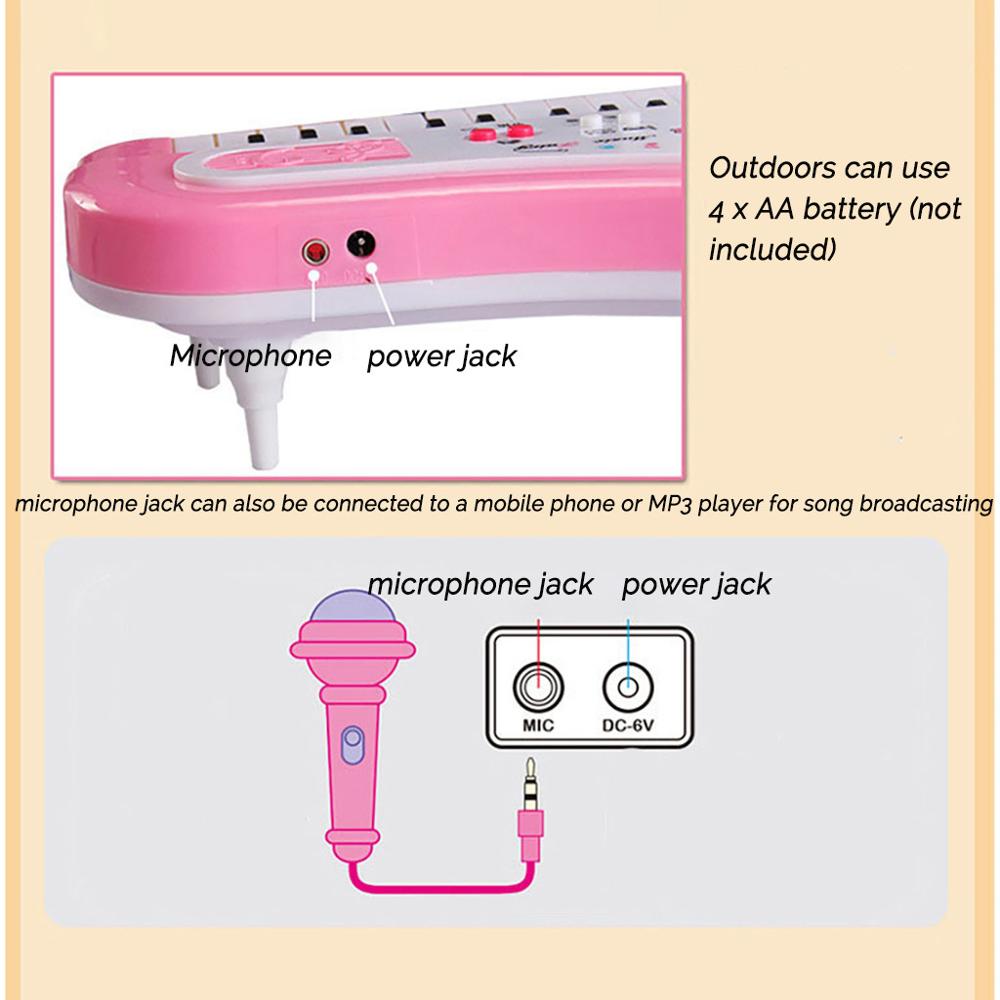 37 Keys Electronic Piano Keyboard With Microphone Children Musical Instrument Dual power mode Fun Kids