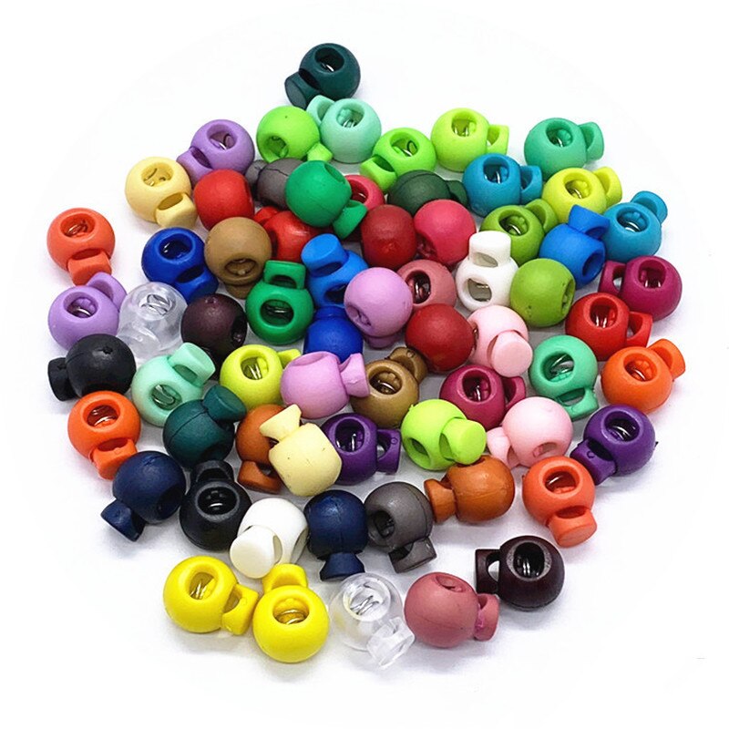 10 Stks/pak Cord Lock Ball Ronde Toggle Stopper Plastic Toggle Clip Veel Voor Rugzak/Kleding Clear Wit