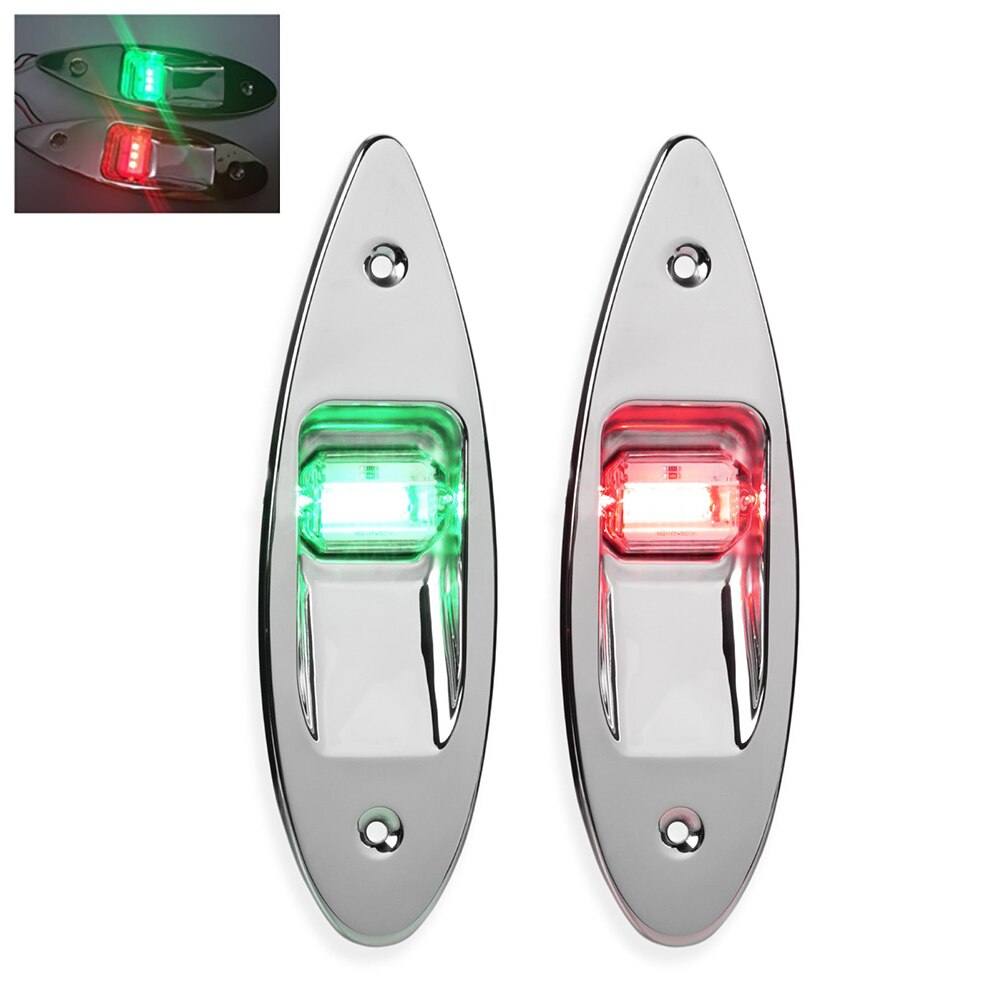 Luces de navegación, lámpara de señal para barco, Juego de 2 uds., impermeable, anticolisión, partes exteriores a prueba de polvo, lámparas indicadoras de barcos marinos: Default Title