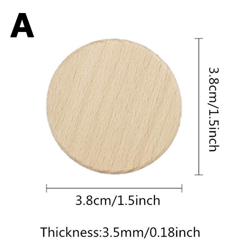 10 kpl tee itse pyöreä puulastu pyöreä kiekko keskeneräinen puu ympyrä puupalat puiset leikkaukset koristeet askartelutarvikkeisiin koristelu: A