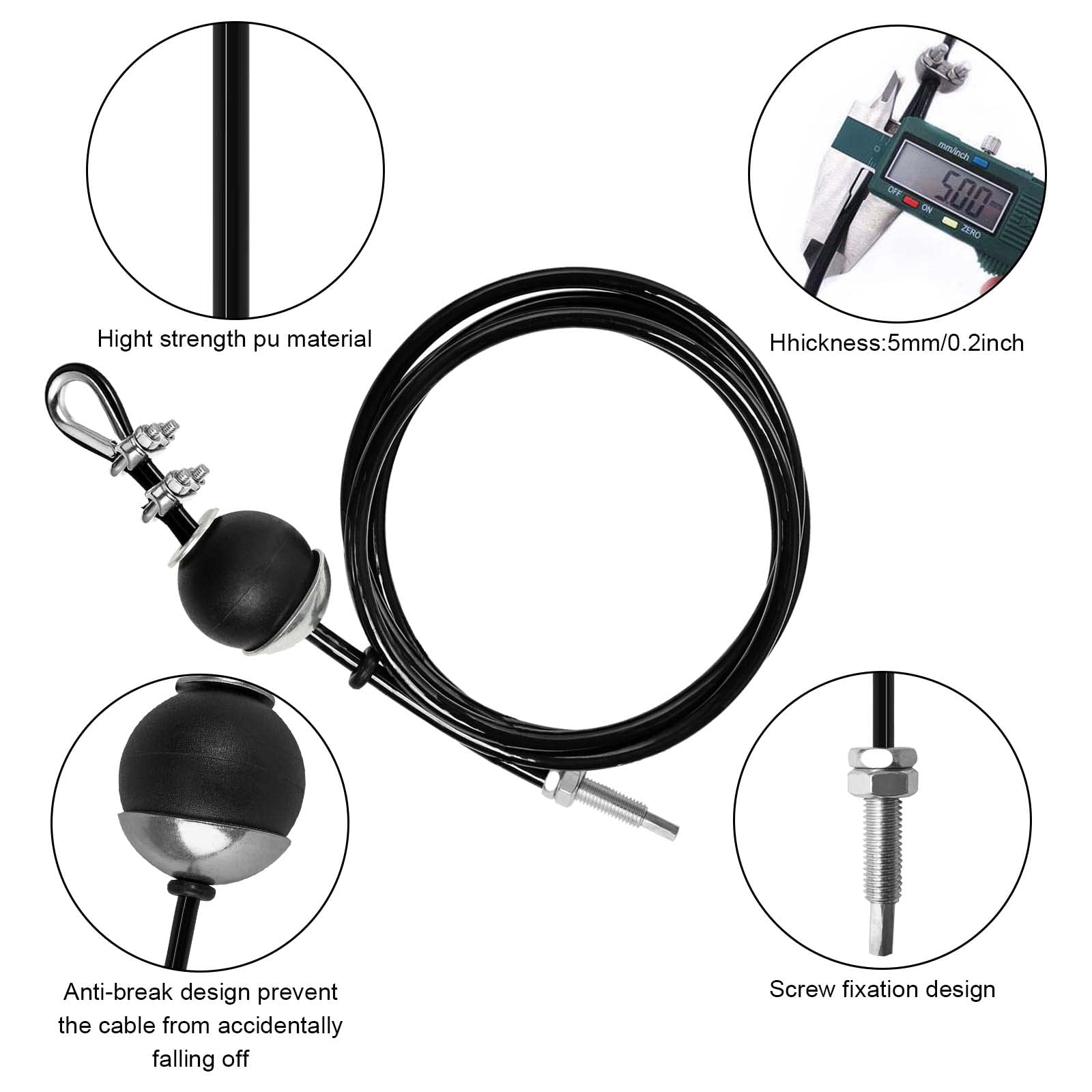 Cavo puleggia di ricambio per macchina fitness, fune metallica in acciaio resistente, accessori per allenamento per la forza domestica, 2M, 2,5m, 3M, 4