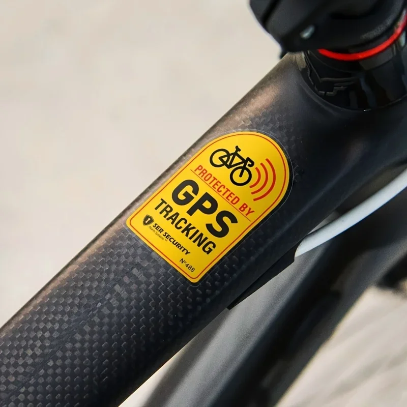 1 Juego de pegatinas de GPS para bicicleta, pegatina de advertencia antirrobo para motocicleta, pegatina reflectante de seguimiento impermeable, accesorios para bicicleta