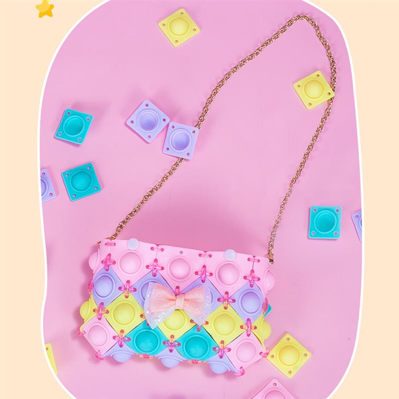 Moda Push bolle portafoglio giocattoli sensoriali in Silicone regalo portamonete Kawaii per ragazza amica assemblare borsa borsa arcobaleno fai da te