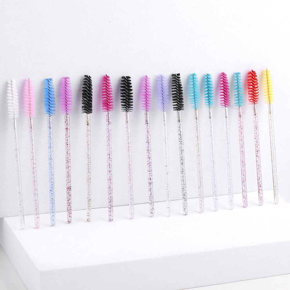 50 Uds. De cepillos desechables para extensión de pestañas, cepillo para cejas de cristal, varita para rímel, pestañas, juego de herramientas cosméticas, maquillaje de belleza