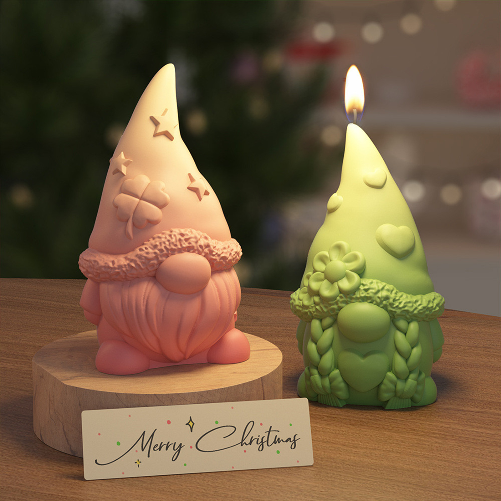 DIY Candle Silicone Mold 3D Gnome Christmas Handmade Gypsum Soap Cement Resin Molds Festival Xmas Candle Making Supplies