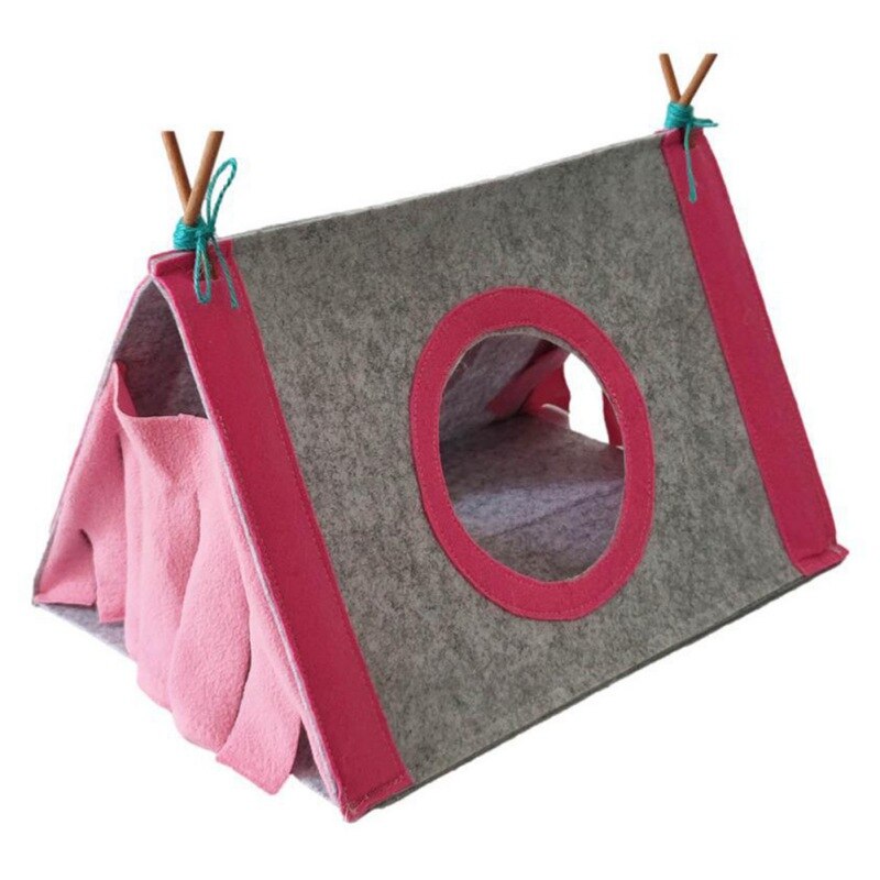 Tente en feutre pour animal domestique, nid de lapin, maison cachée, Cage à Hamster, grande Cage à cochon d&#39;inde, accessoires pour lit pour animal de compagnie Chinchilla: b / 28x20x16cm