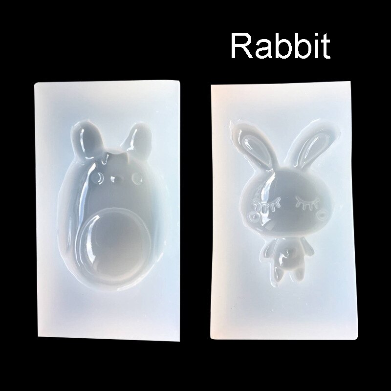 1 pcs UV Dei Monili Della Resina di Liquido Stampo In Silicone Animale Del Fumetto Del Coniglio Stampi In Resina Per FAI DA TE Intervallare Decorare Realizzazione di Stampi: Rabbit