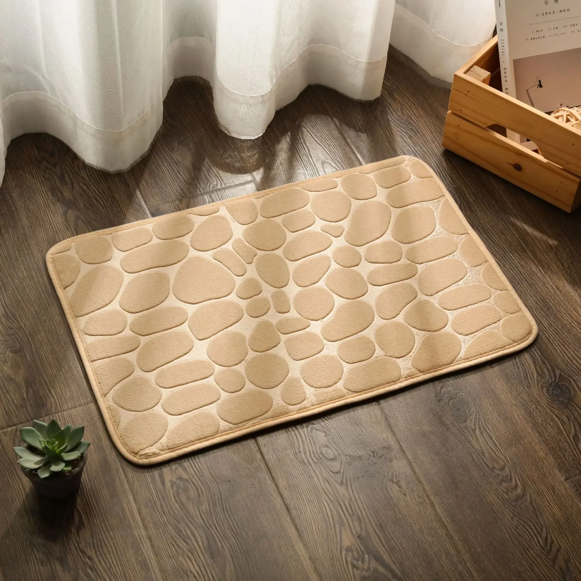 Absorbierende Schlecht bat matt Kopfstein pflaster geprägt rutsch feste matt Boden teppich Duschraum Fuß matt Erinnerung Schaum Kopfstein pflaster matt 40x60cm: Braun