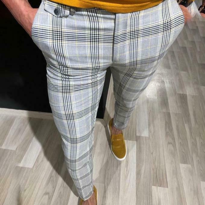 Goocheer 3 Arten Herren Plaid Hosen Männer Straße Hüfte hüpfen Hosen Dünne Chinos Hosen schlank passen lässig Hosen Jogger