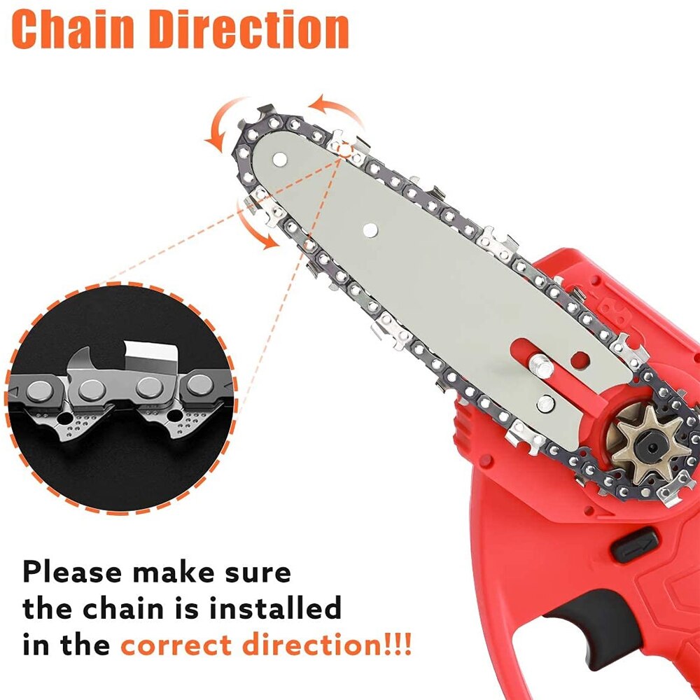 4/6 Inch Chain Guide Electric Pruning Saw Accessory Mini Steel Chainsaw Chain Stainless Steel Quenching Sharp Chain For Garden