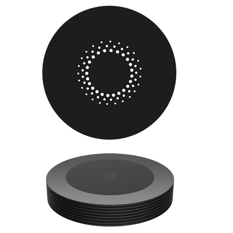 Draadloze oplader voor lange afstand, desktop, koffie, meubels, kantoor, verbergen, qi draadloos opladen voor iphone  xs 11 max, samsung  s20 10: Zwarte eu-stekker
