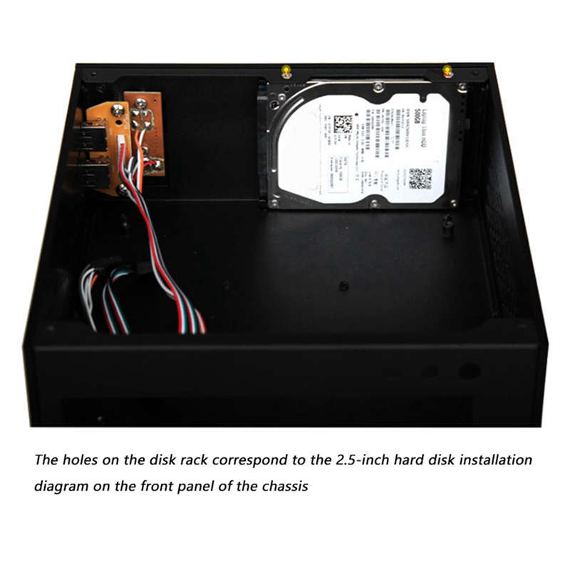 A01 Case HTPC Horizontal Computer Case ITX Mini Case Industrial Control Case Black Chassis Aluminum Upper Cover