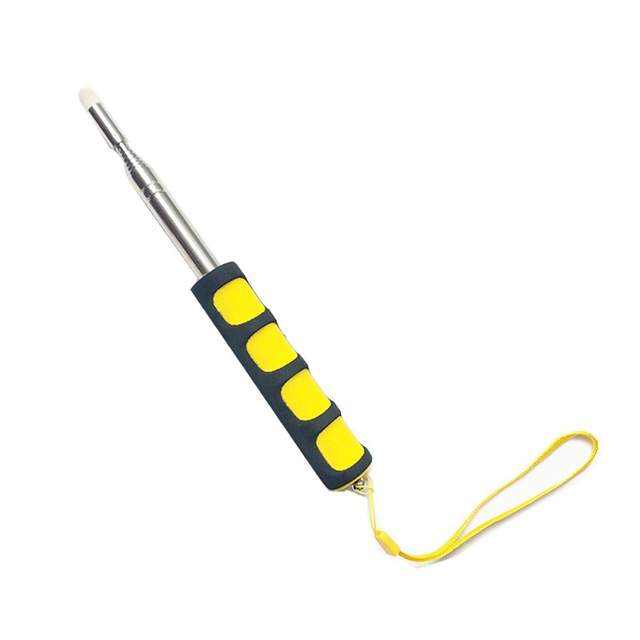 Mástil telescópico portátil de acero inoxidable, mástil de 2M, 9 secciones, color rojo/verde/amarillo/Azul, con funda de esponja, decoraciones de jardín: yellow