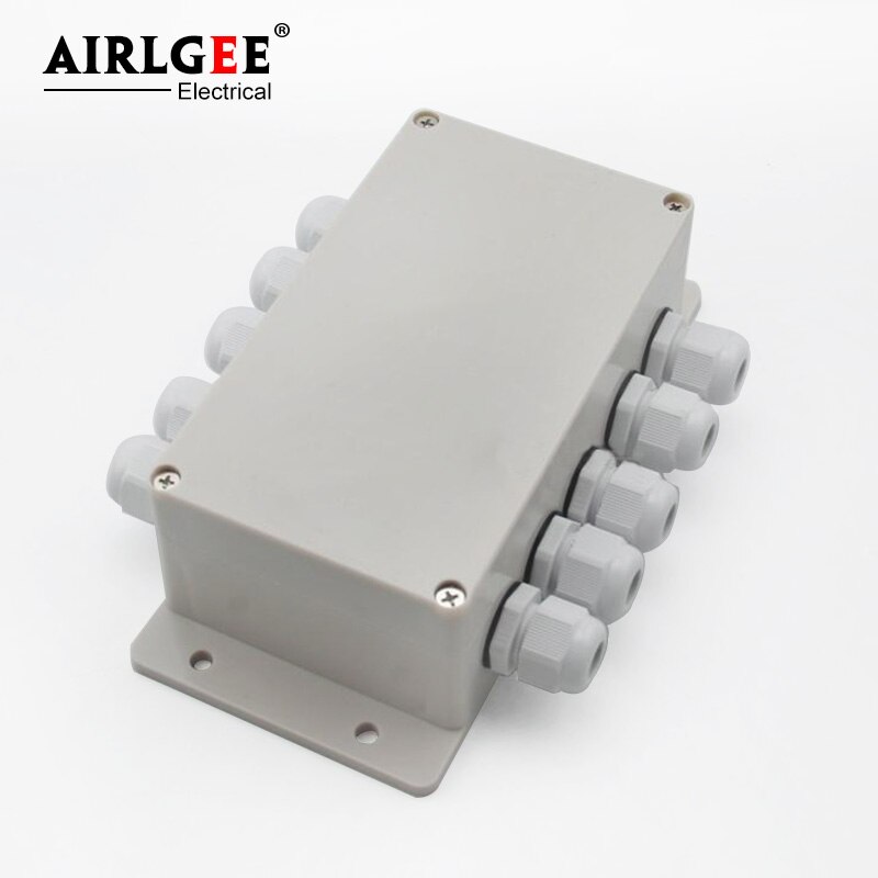 158*90*60mm 5 Inlet 5 Outlet with ear junction box with terminal waterproof junction box ABS outdoor sealed plastic wiring box