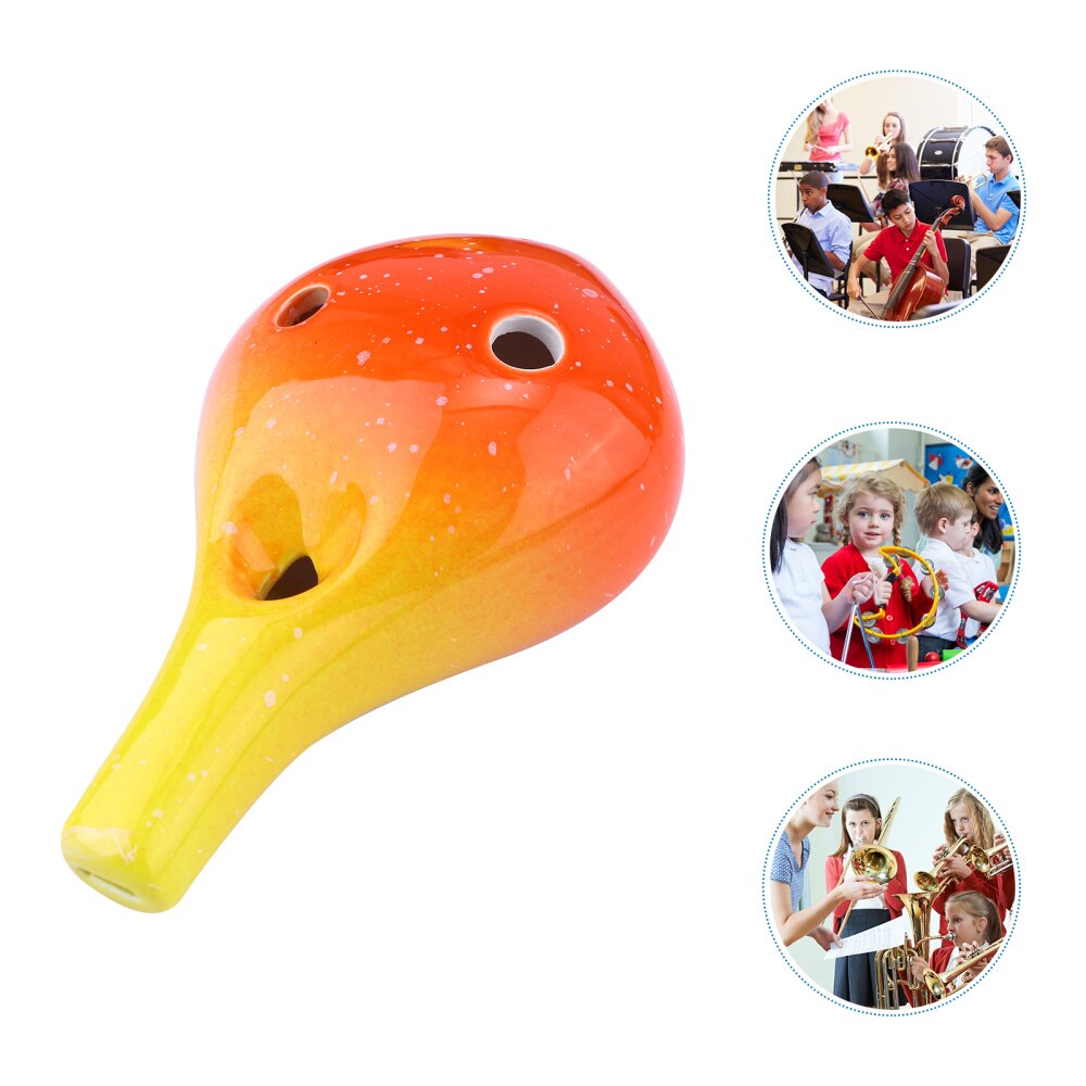 Bottle Style Ocarina 6 Holes Ceramic Ocarina Beginner Musical Instrument: Orange