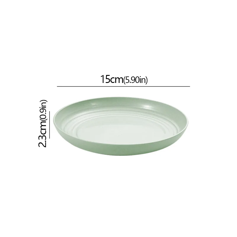 Wheat Straw Solid Color Round Plates Salad Dessert Dinner Reusable Microwave Safe Anti Fall And Shatter Plates Fruit Plate: Red