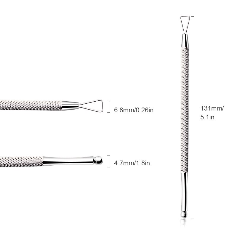 Edelstahl Häutchen Nagel Drücker Nagel Dreieck Häutchen Pusher Schäler Nagellack Häutchen Entferner Werkzeuge für Fingernagel: 01