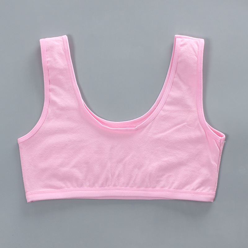 8-18 Years Cotton Teen Girl Training Bra Double layers Puberty Adolescent Vest Wireless Children Tank Tops KF029