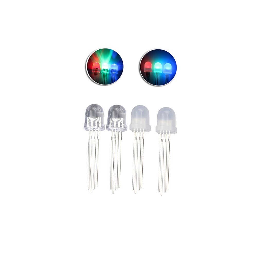 50PCS 10mm RGB LED Emitting Diode Micro Indicator Red Green Blue Multicolor Common Anode Cathode 3V DIY Super Bright DIP Bulb