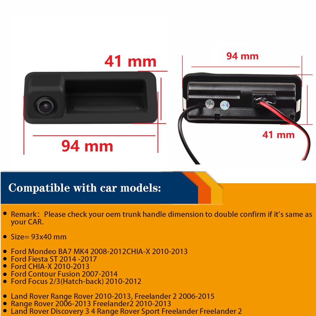 HD 720p Rückansicht Umkehr Sicherung Kamera für Ford Mondeo/Fokus Schrägheck/Palette Rover Freelander2 / Mondeo MK4 / CHIA-X/ S-Max