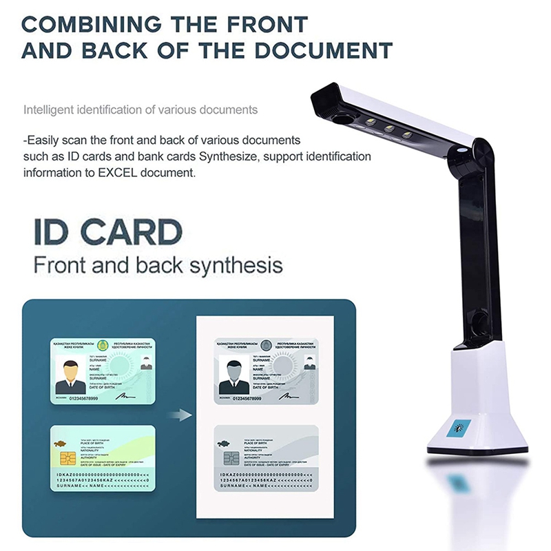 Document Camera Voor Leraren, Draagbare Usb Document Camera Scanner Met Stand 8MP Hd A4 Formaat Doc Cam Foto Scanner