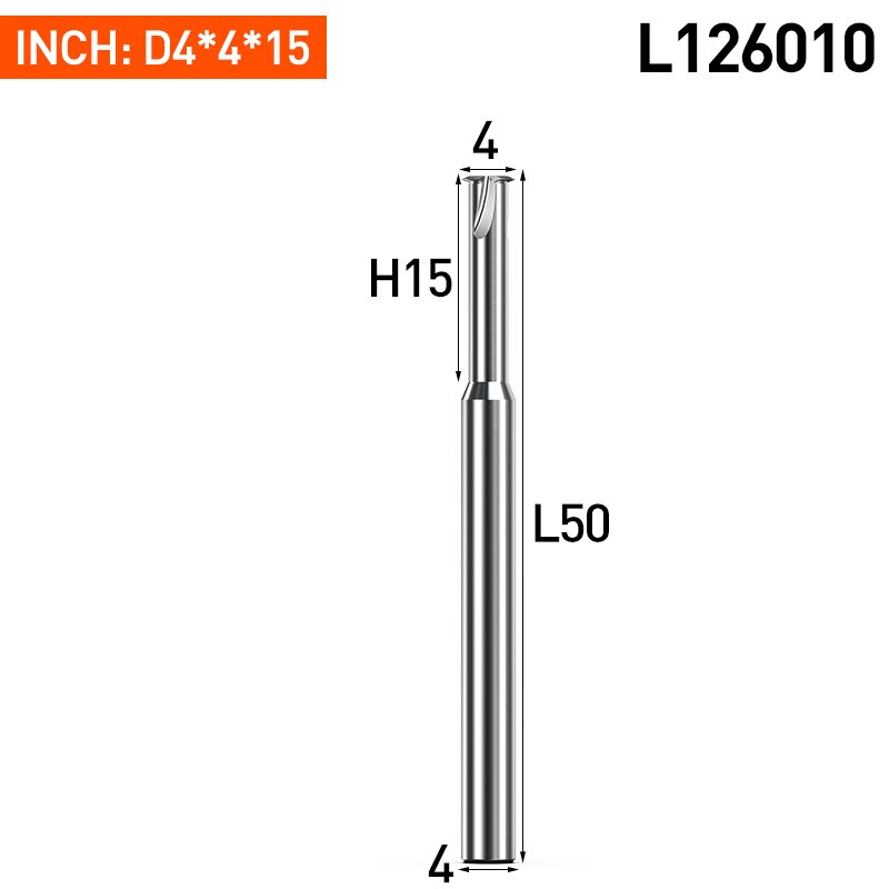Huhao för aluminium entand spiralfräs cnc fräs 3 räfflor djupa hål gänga nanobelagd pinnfräs 60 ° volfram: L126010