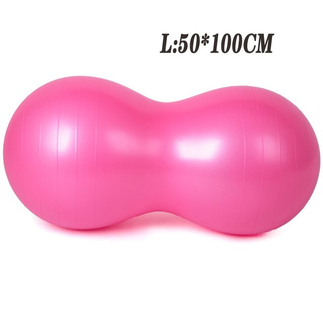 Pelota de Yoga en forma de cacahuete, equipo de entrenamiento de Fitness, pelota de gimnasio, equilibrio aeróbico, pelota de Pilates, 5 colores: Pink 50 100cm