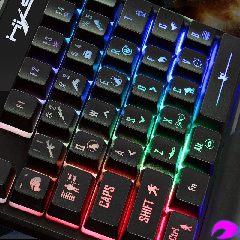 HXSJ 35 Keys Keyboard Mouse Suit Left Hand Mechanical Game Hand Feeling Single Hand Backlit Keyboard for Game