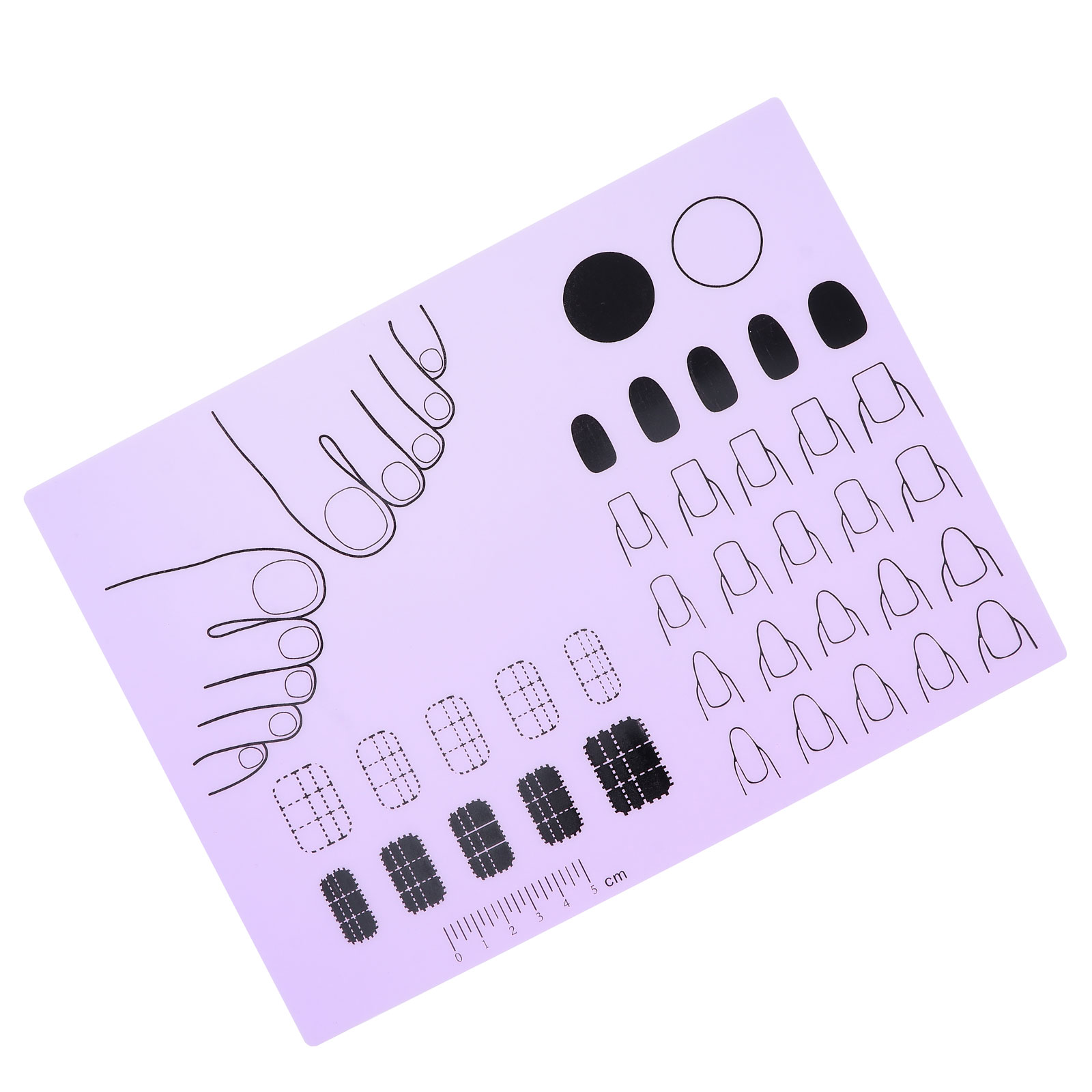 Acrylic Nail Training Mat Silicone Trainer Sheet for DIY Application Practice: Purple
