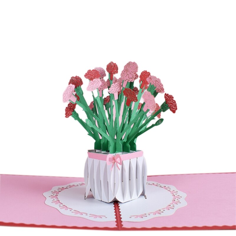 Cartolina d'auguri floreale del fiore di pop-su 3D per l'anniversario di matrimonio di laurea di festa del papà della mamma di compleanno con la busta: 5