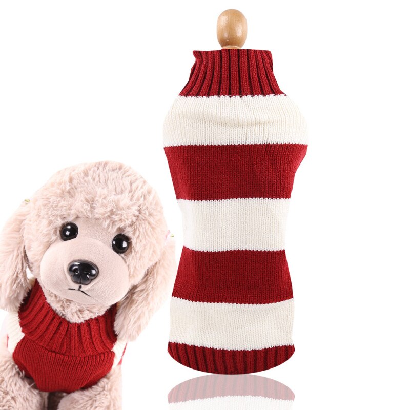 Kæledyr hund sweater strik beklædning vinter hund tøj kat tøj stretch hunde outfit puddel bichon pomeranian schnauzer kæledyr kostume: 2 / L