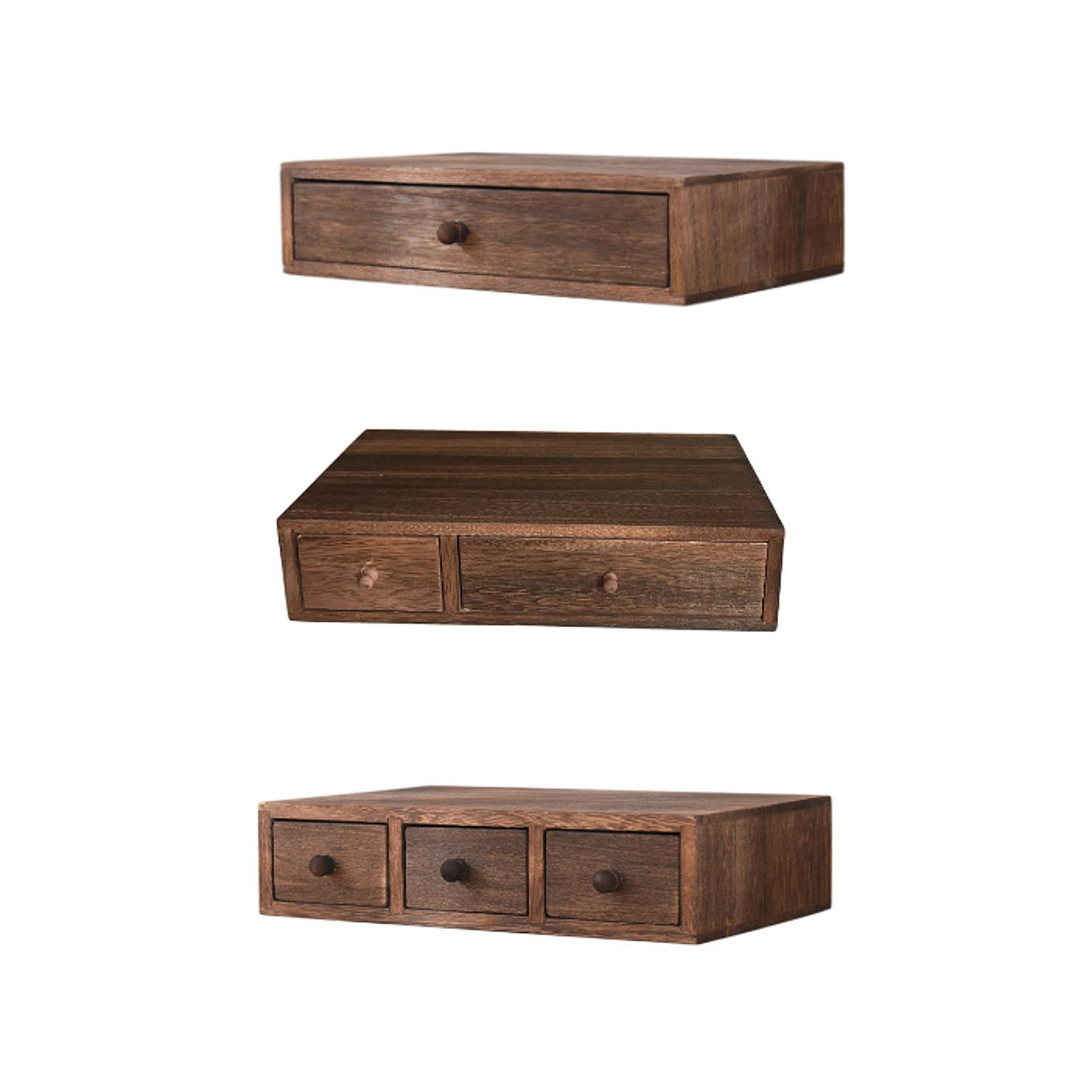 Desktop Organizer met lade Houten tafelkast voor kaarten, postzegels, rekeningen
