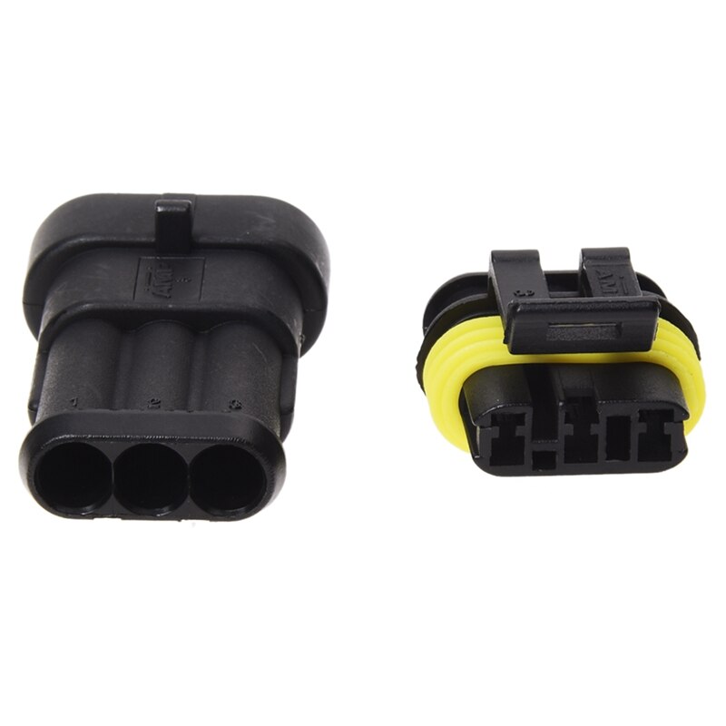 6 Set Waterproof Connector: 1 Set 10 Pcs Kit 3 Pin Way Electrical Wire Connector Plug & 5 Set 5 Pin Male Connector