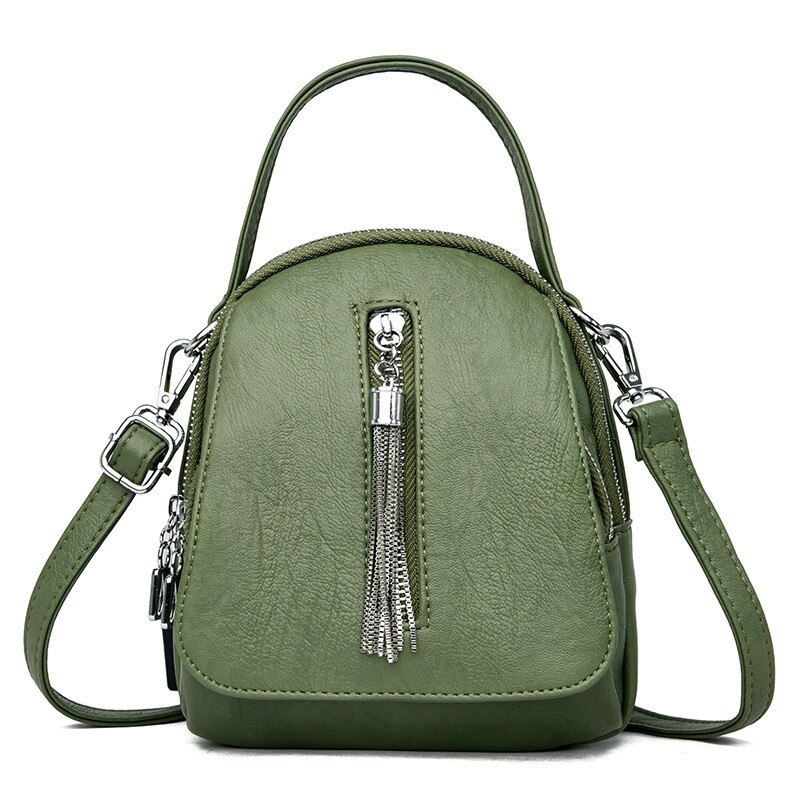 Små messenger tasker til kvinder sac a main chain kvast crossbody tasker til kvinder læder håndtasker dame skulder taske clutch: Grøn