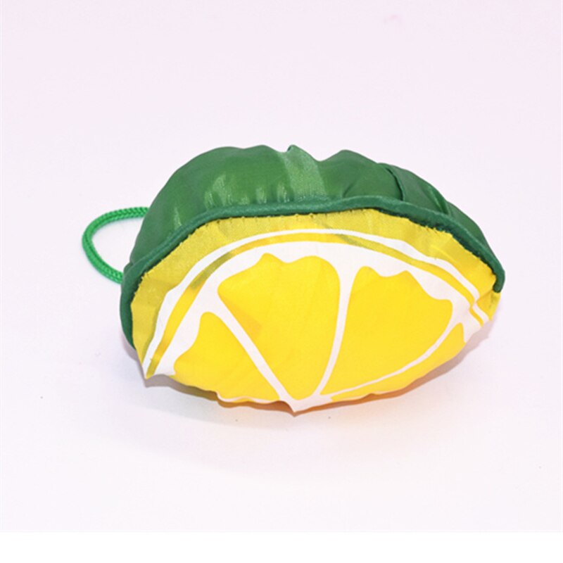 Leuke Fruit Opslag Handtas Opvouwbare Boodschappentassen Herbruikbare Kruidenier Eco Tote Pouch Nylon Tas Grote Capaciteit Vriendelijke Schoudertas: lemon