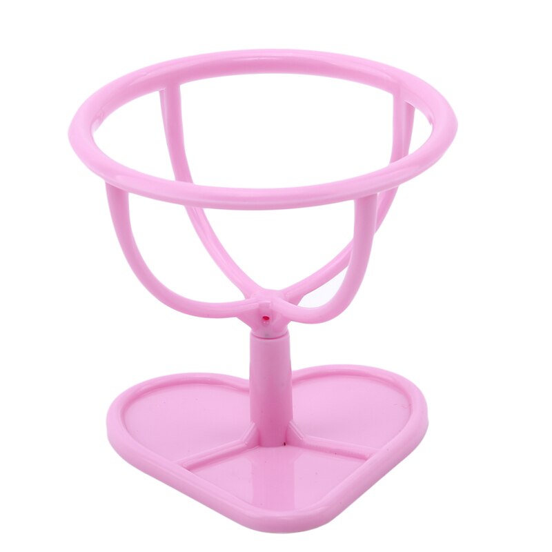Ankomster kawaii stil mini egg pulver puff sminke bomull svamp renseri holder display stativ brett: Rosa