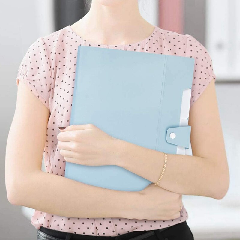 5 Pocket Expanding File Organizer, Folder with Snap Button Closure for A4 Letter Size Paper Document Waterproof (3 Pack)