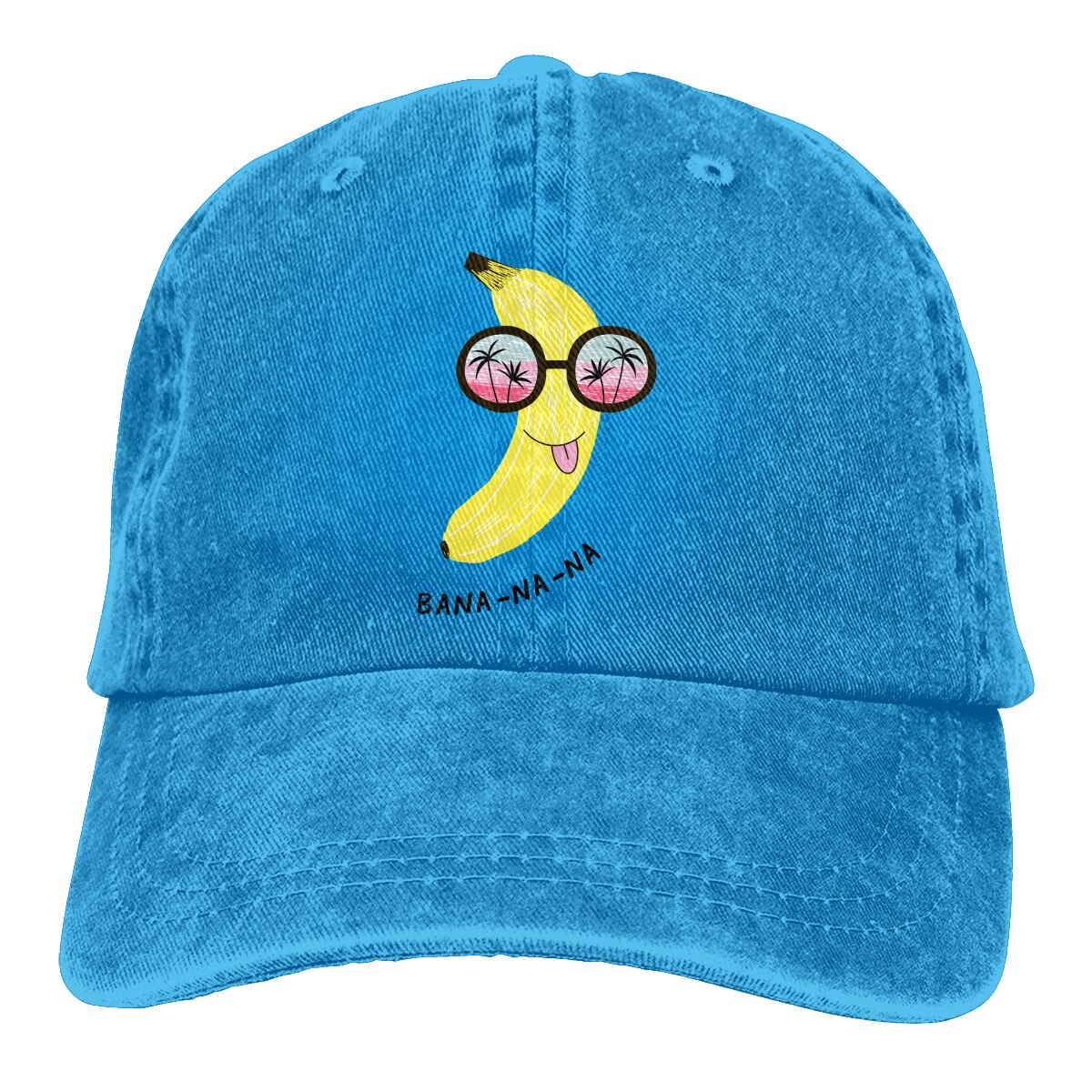 Lustige Banane in Sonnenbrille retro Baseball Kappe Cowboy-Hütte Ausgestattet Deckel Snapback Hütte für Männer Frauen Beiläufige Kappe Sonnenhut außen Kappe: Blau