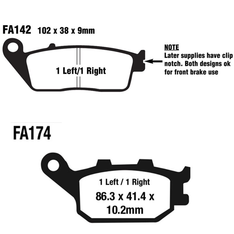 Voor kawasaki  z750 zr750 l zr750l 2007 z 750 abs  zr 750 m zr750m 2007 motorfiets remblokken voor achter