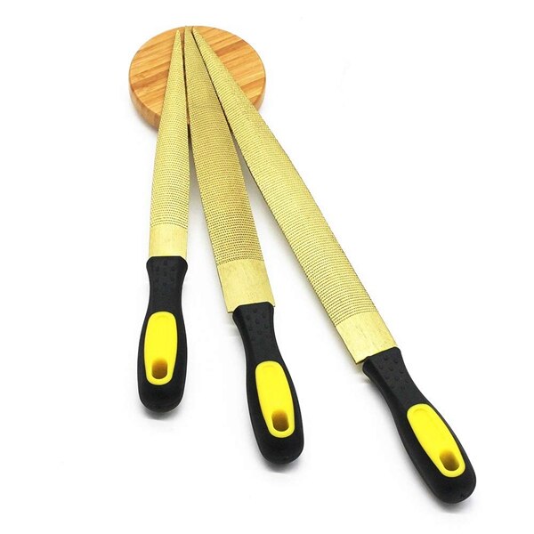 Gouden houten rasp vijl set 6 inch ,8 inch en 10 inch houten vijl handgrepen voor hout zacht metaal kunststof (3 stuks): Default Title