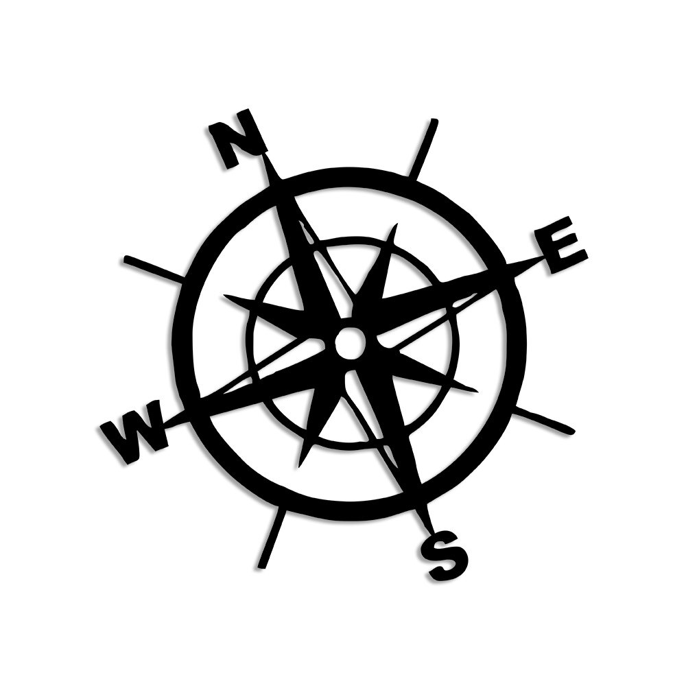 Brújula del norte del sur, sin detalles, accesorio de pared para el hogar, mesa de madera, 50x48cm