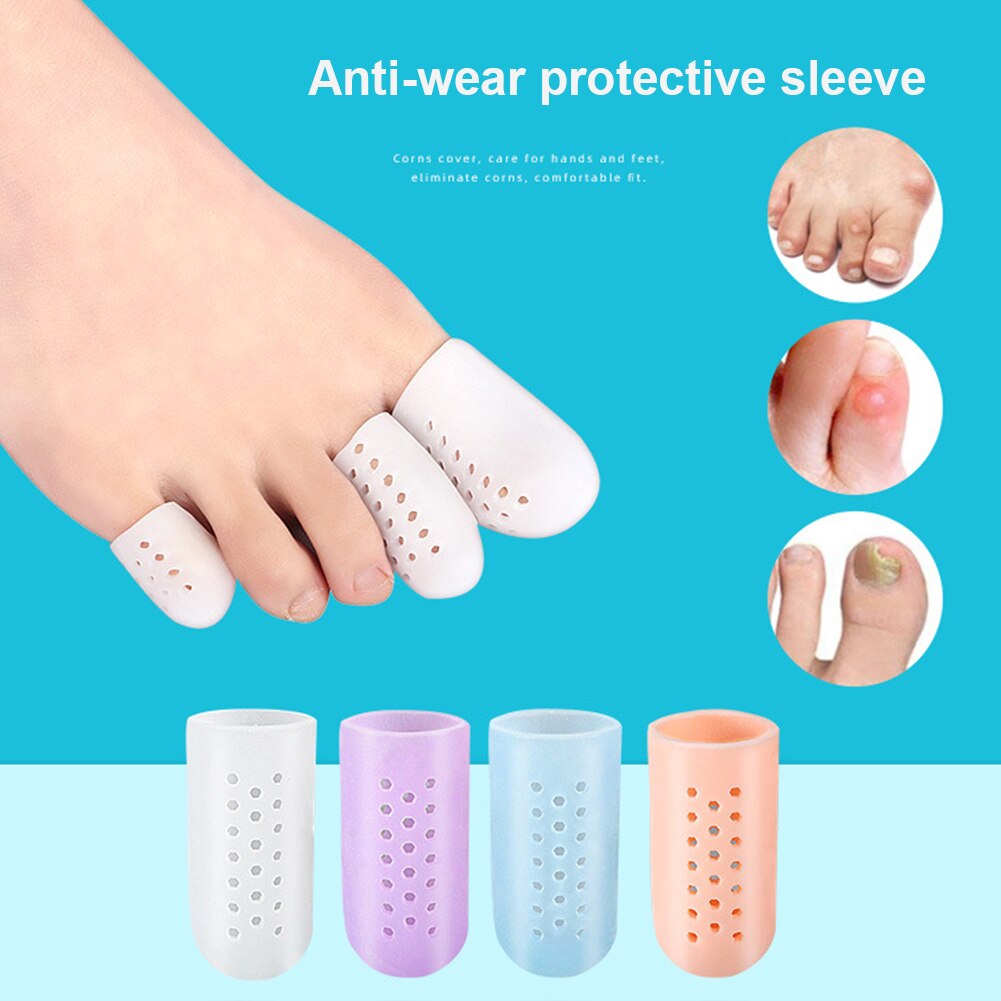 Protector de dedo gordo del pie, Protector de silicona suave y transpirable para el cuidado del pulgar, callos para pies, ampollas, funda para dedos, 2 piezas