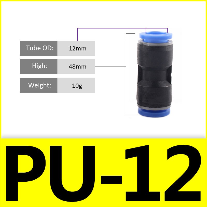 1PCS PU PG Blue Pneumatic Fitting Pipe Connector Tube Air Quick Fittings Water Push In Hose Couping 4mm 6mm 8mm 10mm 12mm 14mm: green